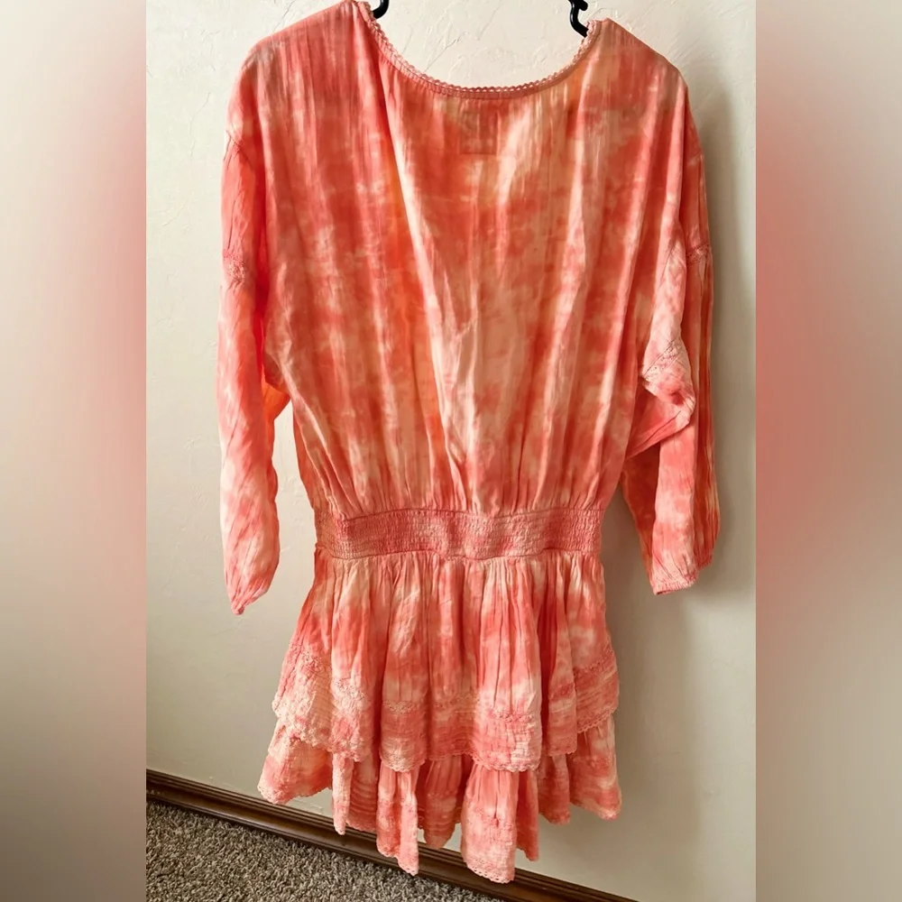 🆕 Aerie Rock ‘N’ Ruffle Tie Dye Mini Layered Dress | Large - Picture 5 of 6